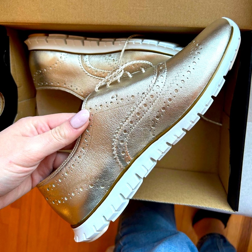 SOLD! New! Cole HAAN Oxford gold zero grand sneakers